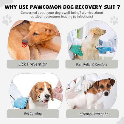 Dog Onesie for After Surgery Recovery Suit Pet Surgical Suit for Female Male Cone E-Collar Alternatives After Spay Abdominal Wounds Protector Dog Anti-Licking Onesie for Small Medium Dogs