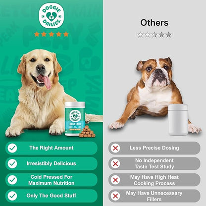 Doggie Dailies Calming Chews, Melatonin & Chamomile for Stress Relief, Relaxation & Anxiety (Peanut Butter, 225 Soft Chews)