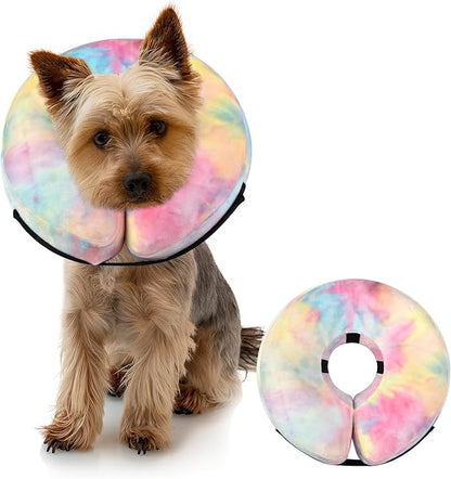 Dog Cone, Y-blue Dog Cone Collar Inflatable Puppy Neck Collar(Pink Blue, S)