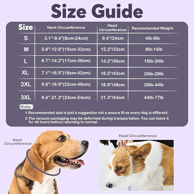 IDOMIK Dog Recovery Collar, Waterproof Soft Dog Cone After Surgery, Comfy Protective Elizabethan Collar Alternative for Dogs Cats, Adjustable Pet Neck Donut Cone Anti-Licking Biting Wounds,Grey,M