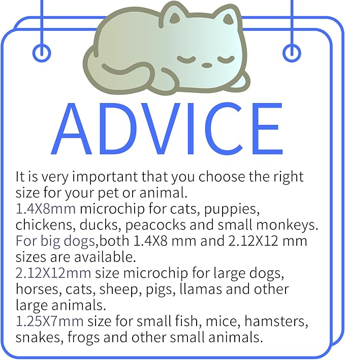 134.2KHz Pet Temperature Monitoring Glass Chip FDX-B Animal Temperature Microchip Syringe for Cat Dog (1.4X8mm)