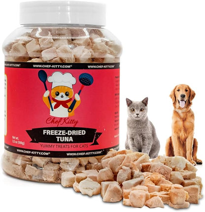 Tuna Cat Treats, 100% Wild Caught | Freeze Dried Dog Treats, High Protein | Grain-free, Single Ingredient Cat & Dog Food Toppers | No Additives or Preservatives | Inspected & Tested in USA | 3.5 oz