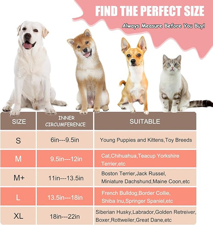 Dog Cone Collar Inflatable Donut for Large Medium Small Dogs, Soft Waterproof Dog Cone Alternative After Surgery Prevents Licking Wounds Easy Clean (Pink, M (Neck 9"-12"))