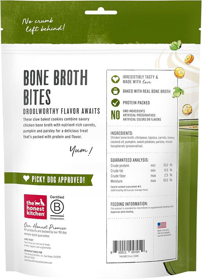 The Honest Kitchen Bone Broth Bites: Roasted with Chicken Bone Broth & Carrots, 8 oz Bag