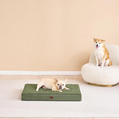EHEYCIGA Orthopedic Foam Dog Bed, XXL, 47"L x 29"W x 3.5"Th, Dark Green