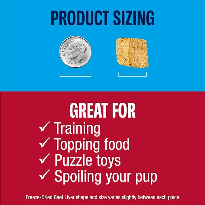 Muenster Freeze Dried Beef Liver Bites - Dog Treats, Mixer or Topper (16oz) - One Ingredient