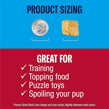 Muenster Freeze Dried Beef Liver Bites - Dog Treats, Mixer or Topper (16oz) - One Ingredient