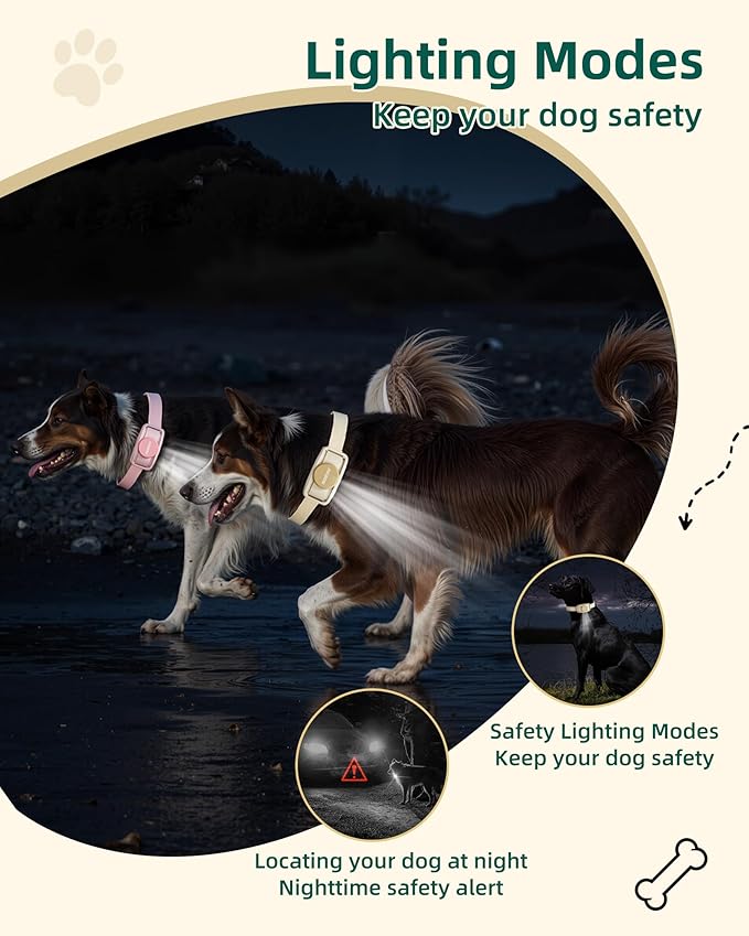 Jugbow Dog Training Collar for 2 Dogs - 4200FT Remote Control with 3 Training Modes, Electric Collar with LED Light & IPX8-Waterproof, Rechargeable E-Collars for Small Medium Large Dogs (Beige)
