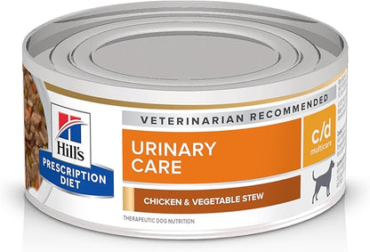 Hill's Prescription Diet c/d Multicare Urinary Care Wet Dog Food, Chicken & Vegetable Stew, 5.5 oz. Cans, 24-Pack