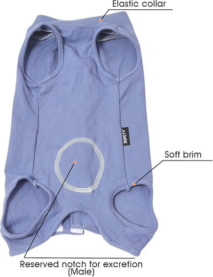 Jiupety Dog Recovery Suit Adjustable, Not Fit Slim and Long Body, Dogs Suit for Surgery Recovery, L Size, Anti-Licking Surgical Dog Onesies, Blue & Paw