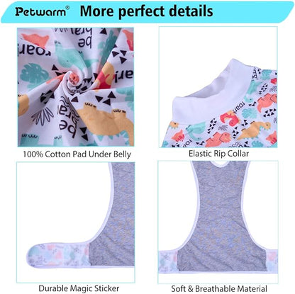PetWarm Dog Surgery Suit, Dog Surgical Recovery Suit, E Collar Alternative for Dogs After Surgery, Abdominal Wounds Bandages Female Male Onesie for Dogs Spay Neuter, White, L