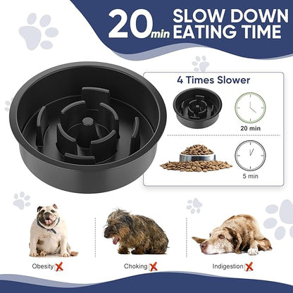 XIAZ Elevated Dog Bowls Large Breed Raised Dogs Bowl Stand Large/Medium Sized Dog Slow Feeder Dogs Bowls Food Water Stands 5 Heights Adjustable 9/11/12/14in Pet Feeder Dish Station