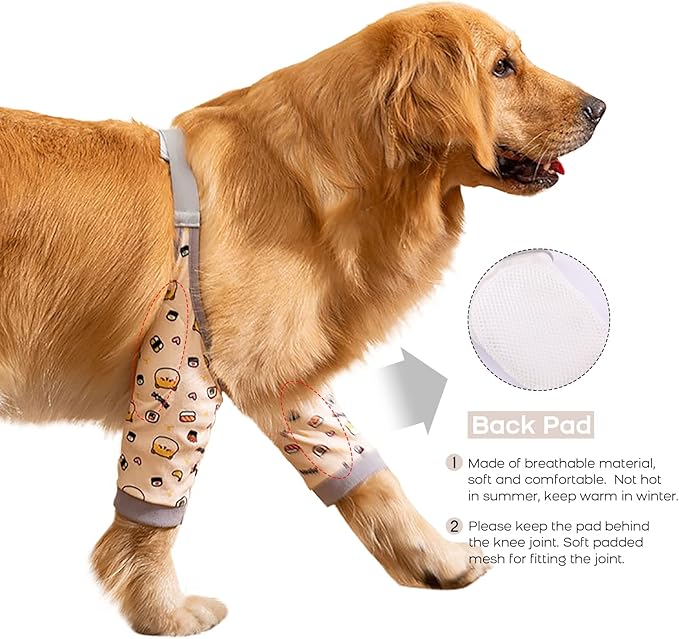 ROZKITCH Dog Surgery Leg Sleeve for Front Legs, Pet Prevent Licking Wound Elbow Knee Protector, Dog Leg Sleeve to Stop Licking Cone Collar Alternative for Sprain ACL CCL Arthritis Cute Dog 2XL