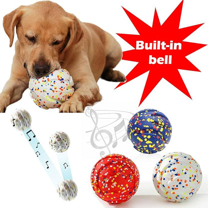 CAISHOW Dog Ball Squeak Toys (Bell Ball 5.12in Red)