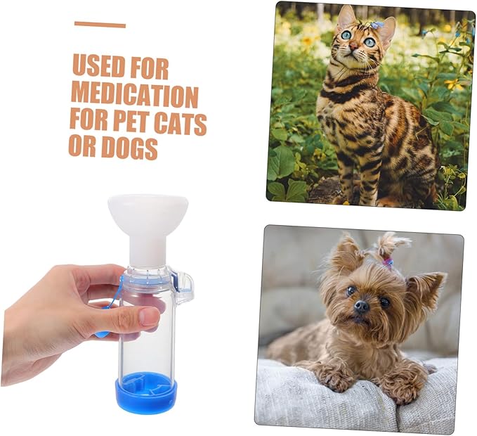 Toddmomy Pet Mask for Cats and Dogs Handheld Feline Spacer Respiratory Aid Breathing Indicator Comfortable Animal-Shaped Design for Easy Treatment