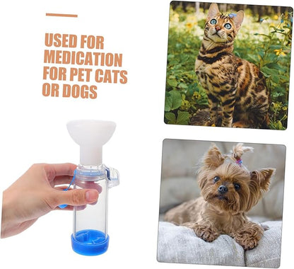 Toddmomy Pet Mask for Cats and Dogs Handheld Feline Spacer Respiratory Aid Breathing Indicator Comfortable Animal-Shaped Design for Easy Treatment