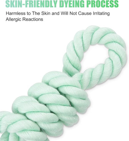 Dog Leash 6 FT Handmade Braided Cotton Rope Leashes for Small Medium and Large Dogs, New Golden Heavy Duty Metal Clasp, Light Green