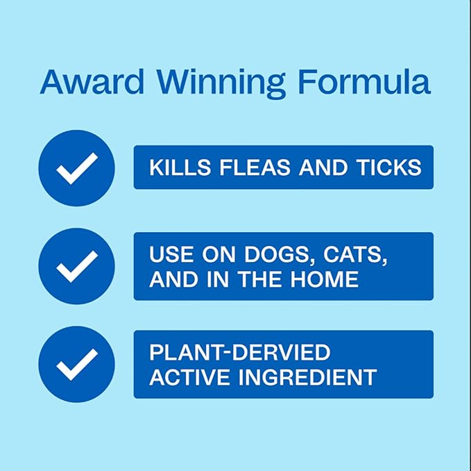 ADAMS Botanicals Flea & Tick Pet & Home Spray, Flea Spray for Dogs, Cats, Puppies, & Kittens, Indoor Home Treatment, Kills Fleas & Ticks on Pet Bedding and Furniture, 16 oz
