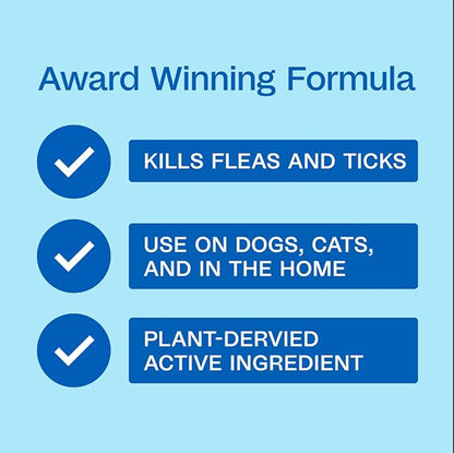 ADAMS Botanicals Flea & Tick Pet & Home Spray, Flea Spray for Dogs, Cats, Puppies, & Kittens, Indoor Home Treatment, Kills Fleas & Ticks on Pet Bedding and Furniture, 16 oz