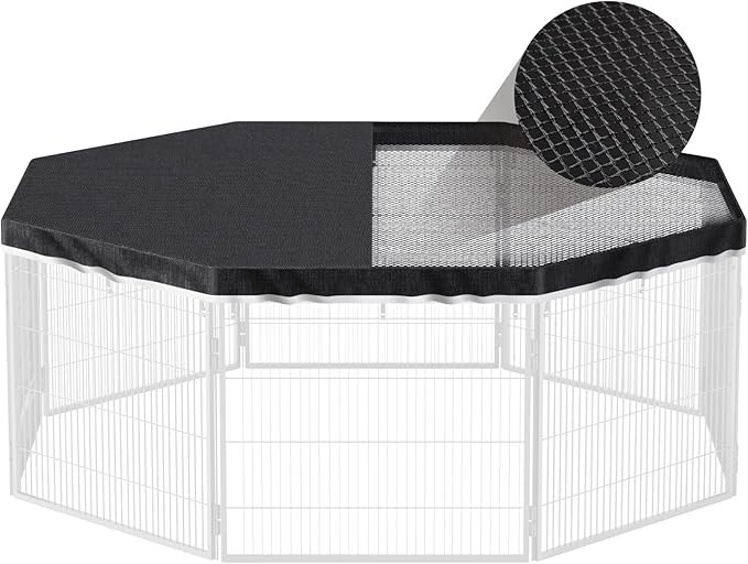 PJYuCien Dog Playpen Top Cover - Fits Most 8 Panels 24 Inch Width Metal Dog Fence Octagonal Pet Pen (Note: Only PlayPen Top Cover, NO PLAYPEN)
