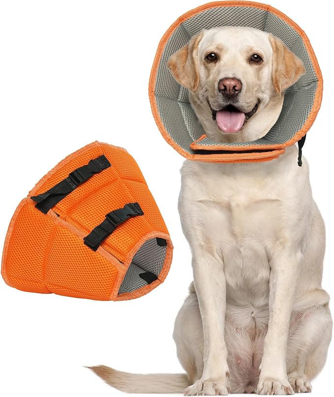 Dog Cone for Large Dogs After Surgery, Adjustable Soft Recovery Cone Collar for Dogs to Stop Licking, Professional Elizabethan Collar for Pet, Recovery Cones for Wound Healing & Hot Spots