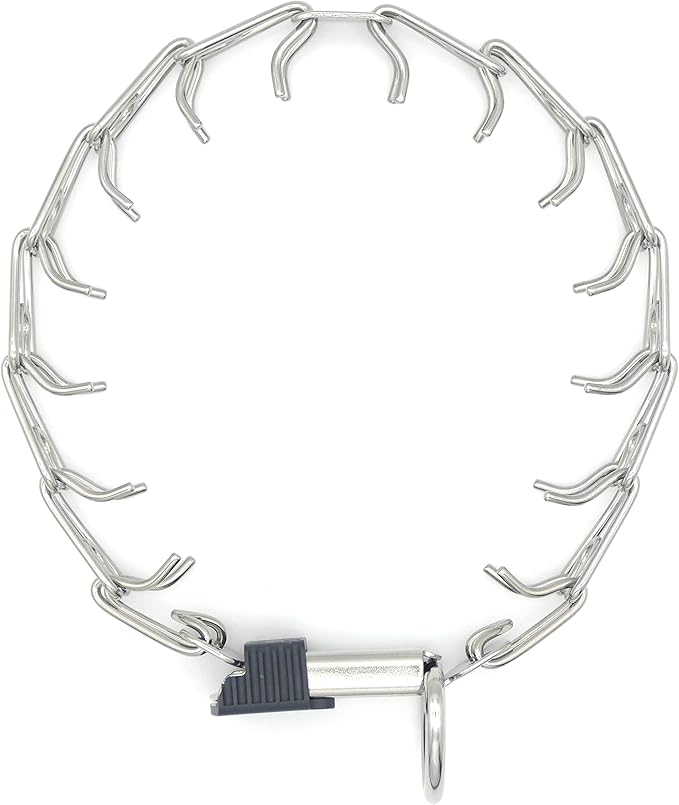 Herm Sprenger Stainless Steel Prong Dog Collar with ClicLock Buckle - for Small Medium Large Dogs – Ultra-Plus Training Pinch Collar with Quick Release - Made in Germany (16in (40cm) x 2.25mm)