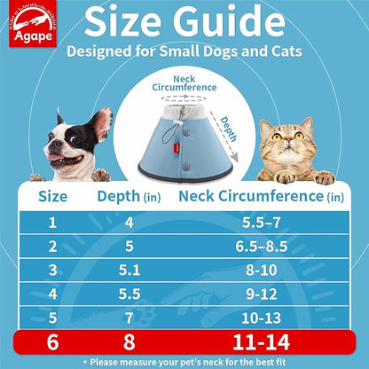 Agape Soft Dog Cone for Small Dogs & Cats, Comfy Dogs Recovery Collar After Surgery, Adjustable E Collar Alternative to Stop Licking, Protective Elizabethan Collars for Pup, Comfortable Dog Cones