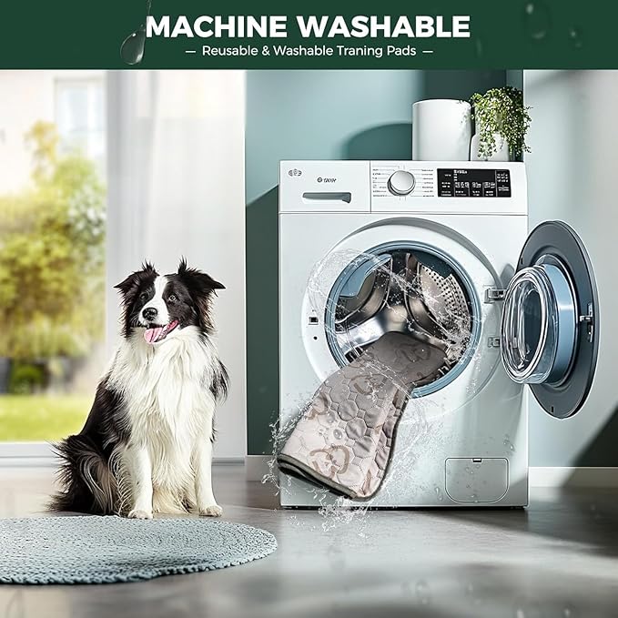 FXW Washable Pee Pads for Dogs, Leak-Proof & Non-Slip, Specifically Designed Rollick/Homeplus 32/40/45inch 8 Panels Dog Playpen, 43" x 98" Rectangle, Khaki, 1 Pack
