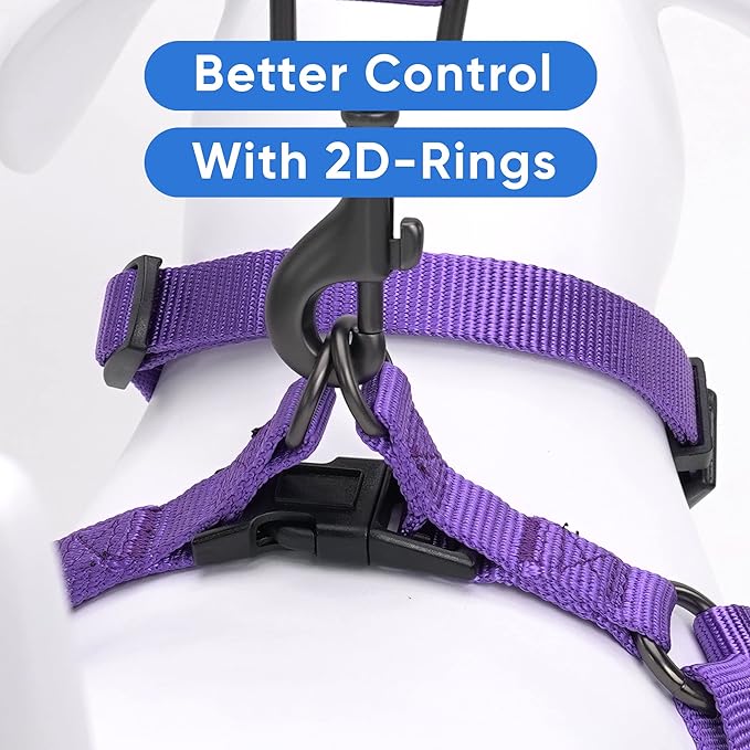 Pawtitas Solid Step-in Dog Harness – Adjustable No-Pull Vest for Puppies to Seniors, Safe & Comfortable XS Purple