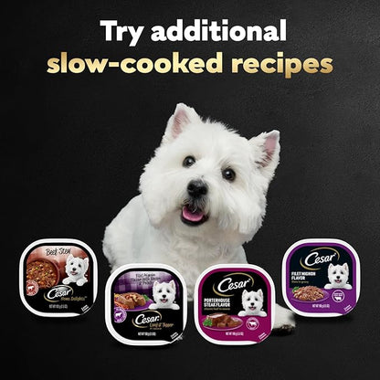 Cesar Wet Dog Food Steak Lovers Variety Pack, Adult, Wet Food for Dogs with Real Meat, 3.5 oz Easy Peel Trays, 24 Count