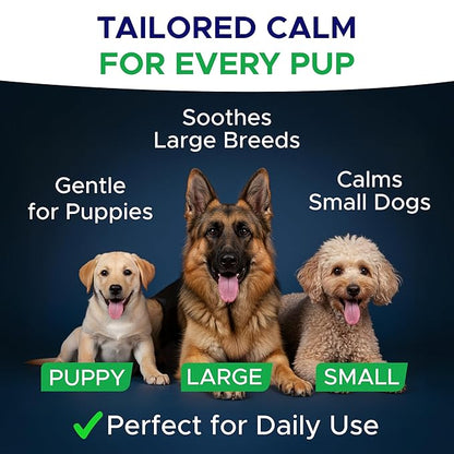 Advanced Calming Chews for Dogs - Hemp Treat + Melatonin + Valerian - Relaxing Bites - Calming Care - Stress Relief - Made in USA - Calm, Sleep Aid, Storms - 60Ct