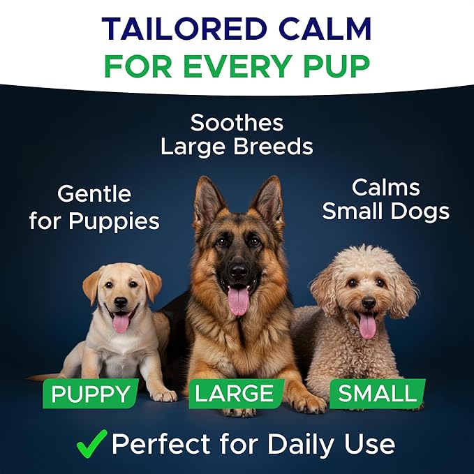 Advanced Calming Chews for Dogs - Hemp Treat + Melatonin + Valerian - Relaxing Bites - Calming Care - Anti-Anxiety & Stress Relief - Made in USA - Calm, Sleep Aid, Storms - 120Ct