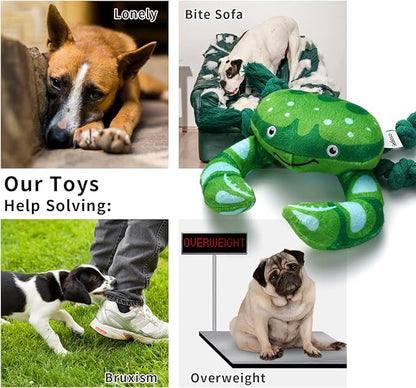 Sedioso Dog Toys, Dog Plush Toy for Large Breed, Cute Squeaky Dog Toys with Crinkle Paper, Dog Chew Toys for Puppy, Small, Middle, Big Dogs (Crab)