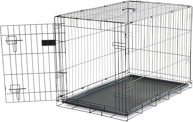 Carlson Pet Products Single Door Metal Dog Crate, Intermediate 36" Dog Crate for Medium to Large Dogs, Foldable Collapsible Dog Kennel with Removable Tray, Portable Wire Dog Cage for Training & Travel