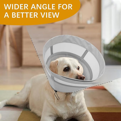 ASENKU Dog Cone Collar, Soft Adjustable Cone for Dogs to Stop Licking, Lightweight Recovery Dog Cone After Surgery, Pet E-Collar for Small, Medium & Large Dogs(Grey, XL)
