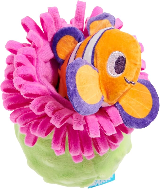 Barkbox Clown Fishing Around Plush Toy for Small Dogs – 2-Part Squeaky Toy with Treat-Hiding Fun – Perfect for Interactive Play and Mental Stimulation
