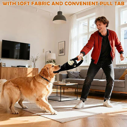 No Stuffing 5-Pack Dog Toys, Squeaky Plush with Crinkle to Keep Them Busy, Pull-tab Toys for Tug of War, Animal Shaped Dog Toys for Large, Medium and Small Dogs.