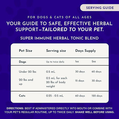 Animal Essentials Super Immune - Dog & Cat Immune Support for Puppies with Olive Leaf Extract & Echinacea, Olive Root for Dogs, Supports Respiratory Health & Overall Wellness - 2 fl oz