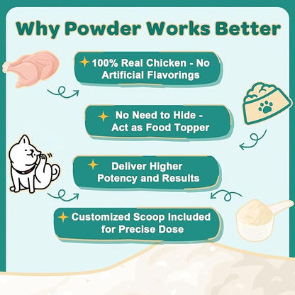 ZEBORA Probiotics for Dogs, with Colostrum and Omega-3, New Option for Dog Allergy, Supports Digestive Health, Seasonal Allergies, Itchy Ears & Itching Skin, 90 Scoops, Chicken Flavor