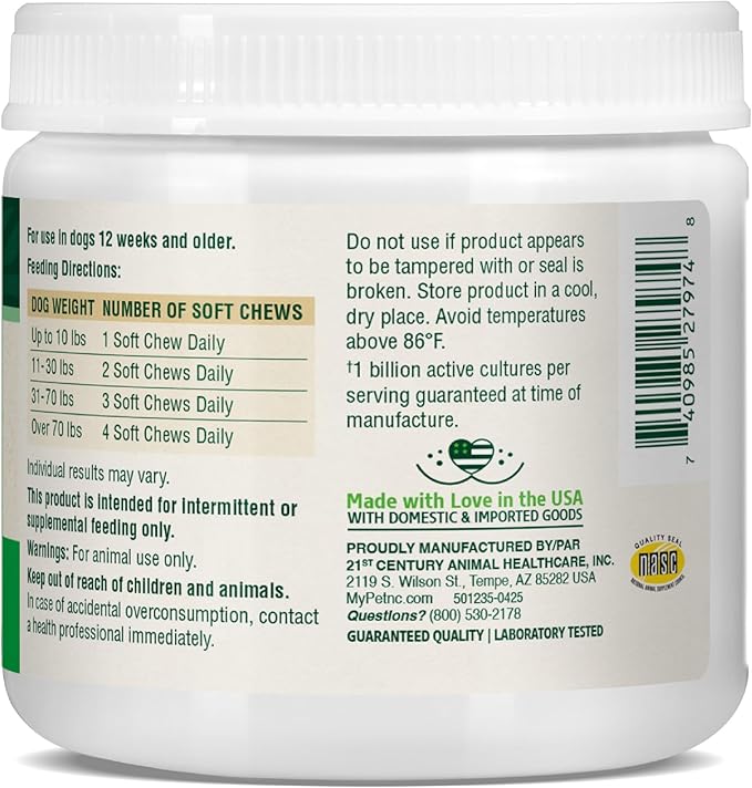 PetNC Natural Care Liver Flavor,Cheese Pre & Probiotic Soft Chews for Dog 120 ct (Pack of 1) (Packaging May Vary)