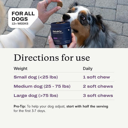 PetLab Co. Probiotics for Dogs, Support Gut Health, Occasional Diarrhea, Digestive Health & Seasonal Allergies - Salmon Flavor - 30 Soft Chews - Pack of 3