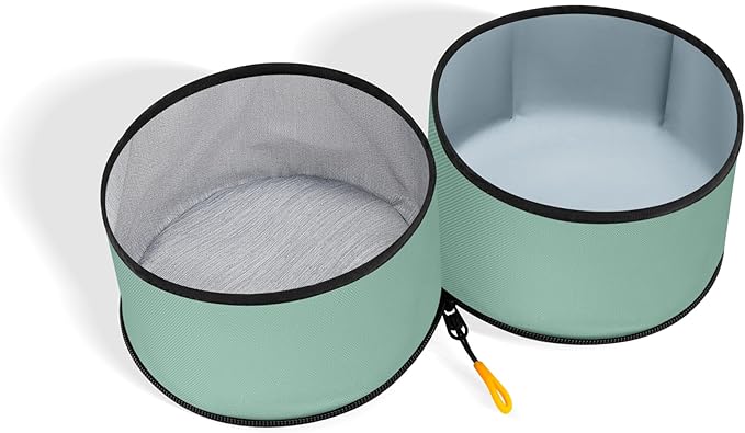 OllyDog Superbowl | Collapsible Dog Travel Bowl | 2 Compartment Food & Water | Foldable| Portable Dog Bowl | Hiking, Camping (Surf)