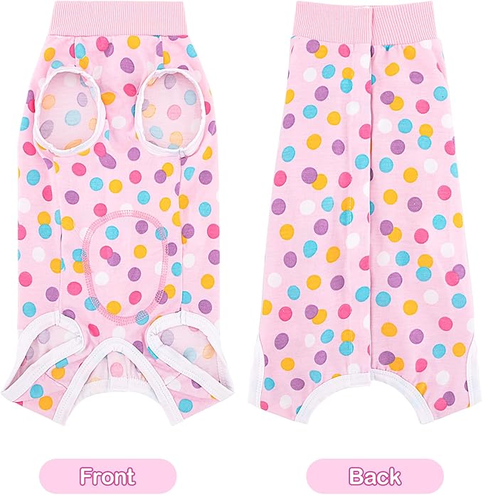 Coppthinktu Recovery Suit for Dogs After Surgery, Dog Onesie Surgery Recovery Suit for Female Spay, Soft Surgical Pajamas Bodysuits for Puppy to Prevent Licking Dog Cone Alternative Dots S