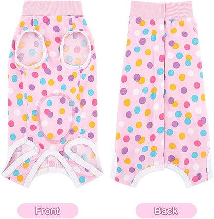 Coppthinktu Recovery Suit for Dogs After Surgery, Dog Onesie Surgery Recovery Suit for Female Spay, Soft Surgical Pajamas Bodysuits for Puppy to Prevent Licking Dog Cone Alternative Dots L