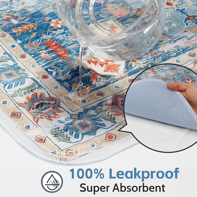 Washable Pee Pads for Dogs 2 Pack Reusable Puppy Training Pads 40"x26" Super Absorbent Waterproof Dog Training Pads, Non-Slip Potty Pads Whelping Pads Litter Mat Pet Supplies - Blue/Mix