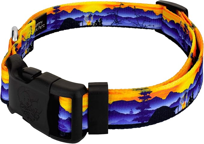 Country Brook Petz - Great Outdoors Everyday Dog Collar and Leash - Sports and Athletics Collection Featuring Spirited Designs (1 Inch, Medium)