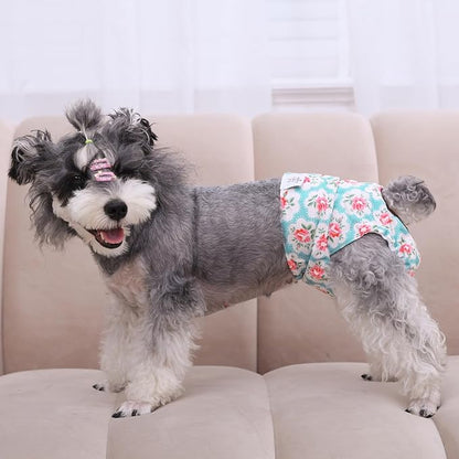 CuteBone Dog Diapers Female Washable Small Medium Large 3 Pack Reusable Doggie Diapers Puppy Period Pants for Doggy Heat Cycle Peeing
