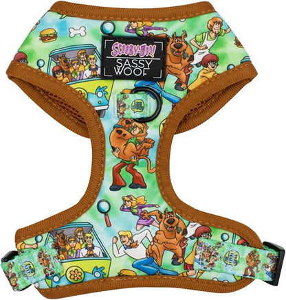 Sassy Woof Dog Adjustable Harness - Scooby-Doo™ - XS, Breathable Mesh, No Pull Design with Two D-Rings, Patented Design, Perfect for Small Dogs and Puppies - Officially Licensed