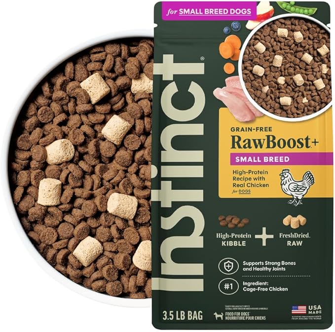 Instinct RawBoost Small Breed, Natural Dry Dog Food with FreshDried Raw, High Protein, Grain-Free Recipe - Real Chicken, 3.5 lb. Bag
