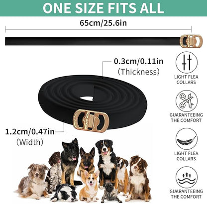 Puyrzoe 4 PCS Flea and Tick Collar for Dogs, 32 Months Protection Waterproof & Adjustable Dog Treatment Collar, Flea and Tick Prevention for Dogs & Puppies (Black)